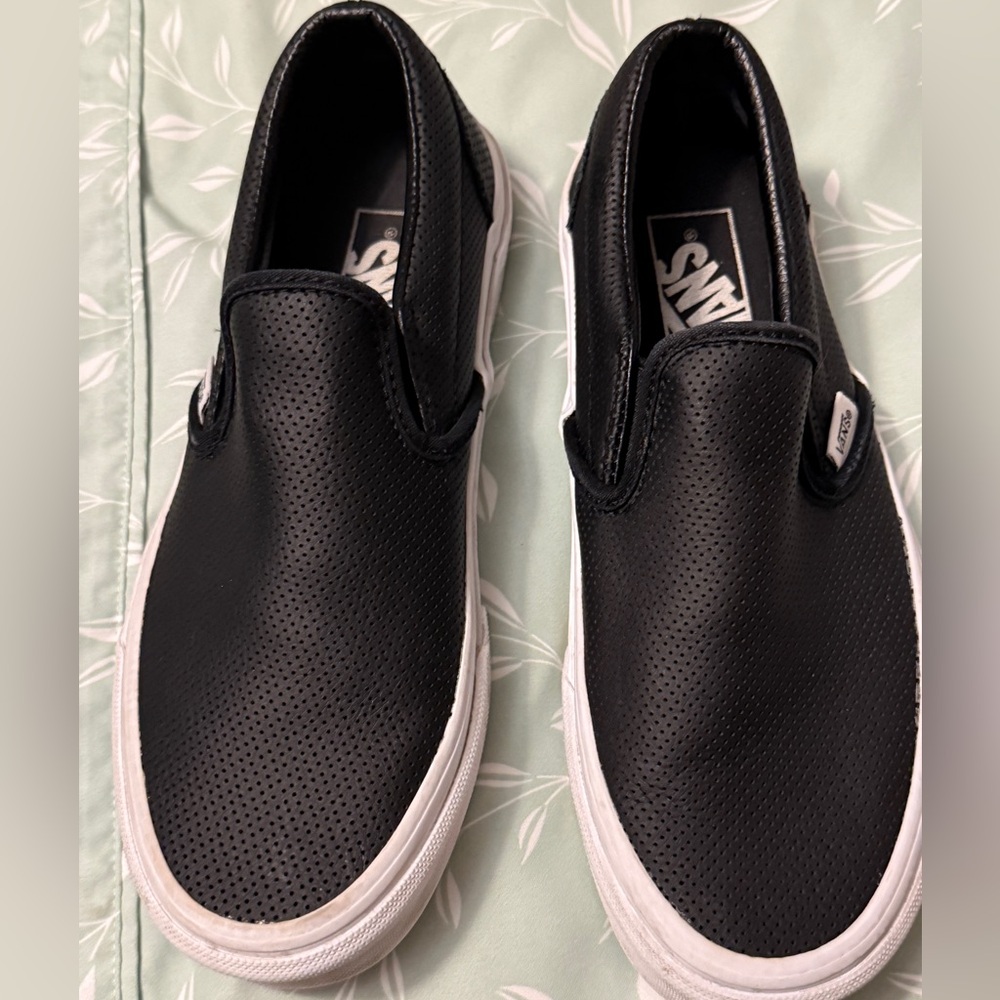 Vans leather Black Slip-On Shoes